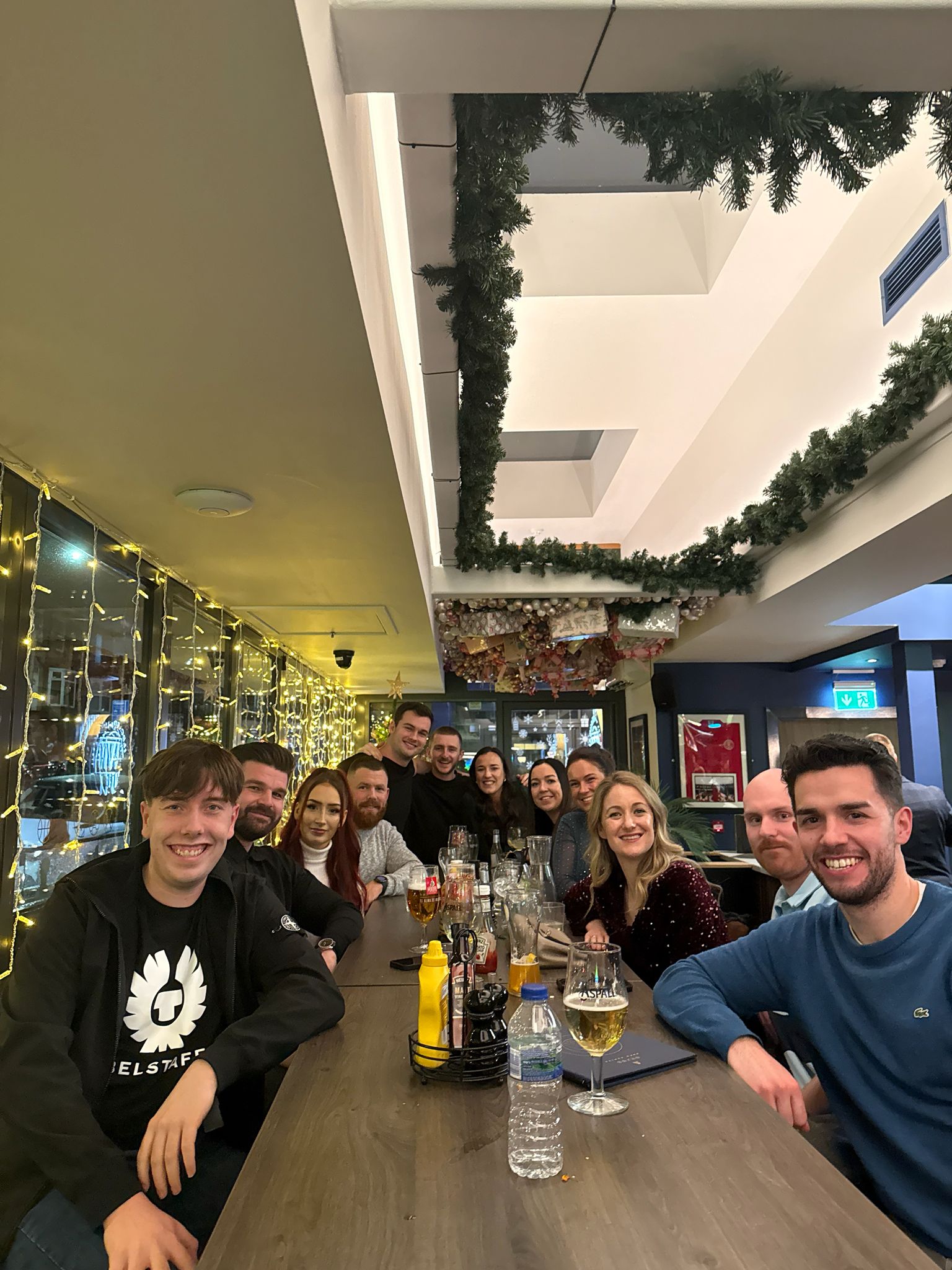 The team at the staff Christmas meal